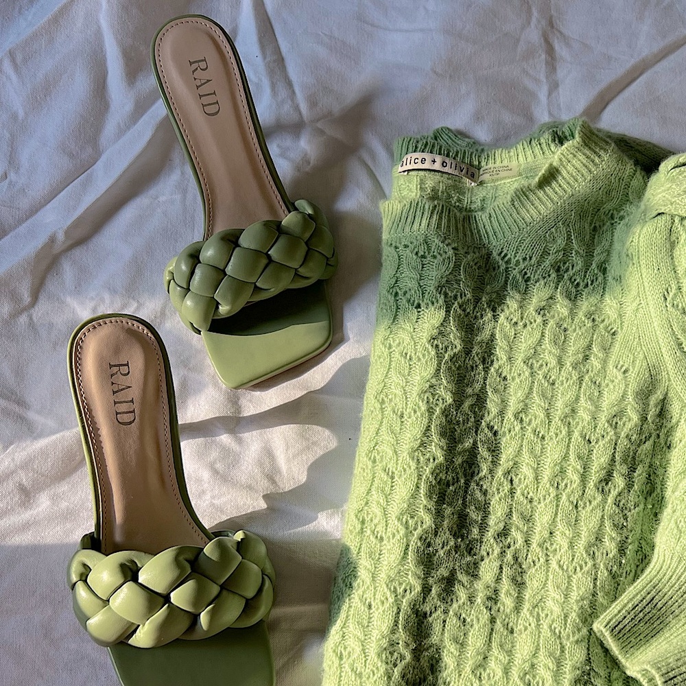 Raid Sandra Braided Mules Sage